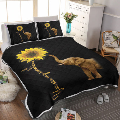 Elephant You Are My Sunshine CLM3010226B Quilt Bedding Set