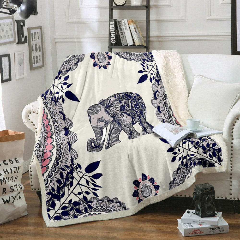 Elephants CG050930TT Sherpa Fleece Blanket