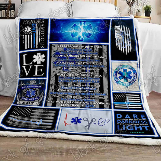Emt Prayer CL301036MDF Sherpa Fleece Blanket