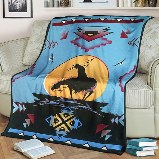 End Of The Trail Native American Pride CLA21100027F Sherpa Fleece Blanket