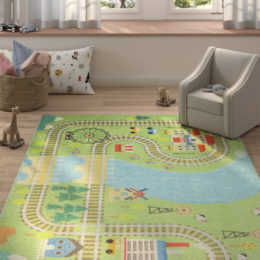 Engler Train Track Green CLM0510086M Rug