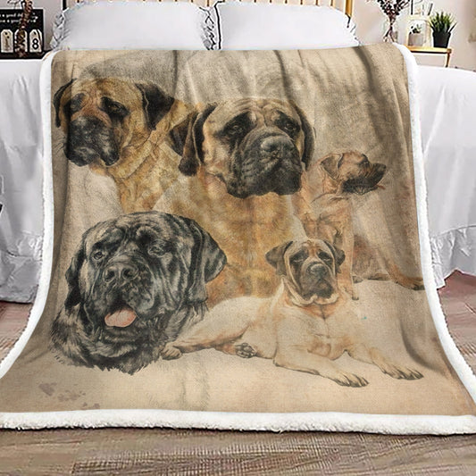 English Mastiff NT1111125F Sherpa Fleece Blanket