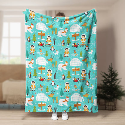 Eskimo Pattern CLA15100760F Sherpa Fleece Blanket