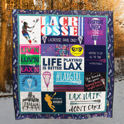 Everyone Loves A Lacrosse Girl CLT150623 Quilt Blanket