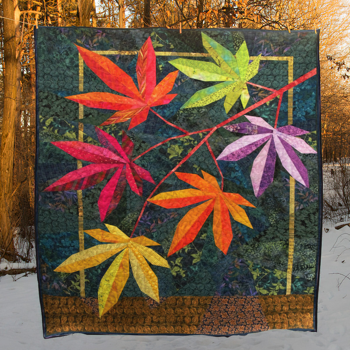 Fall Leaves CLA2310202Q Quilt Blanket