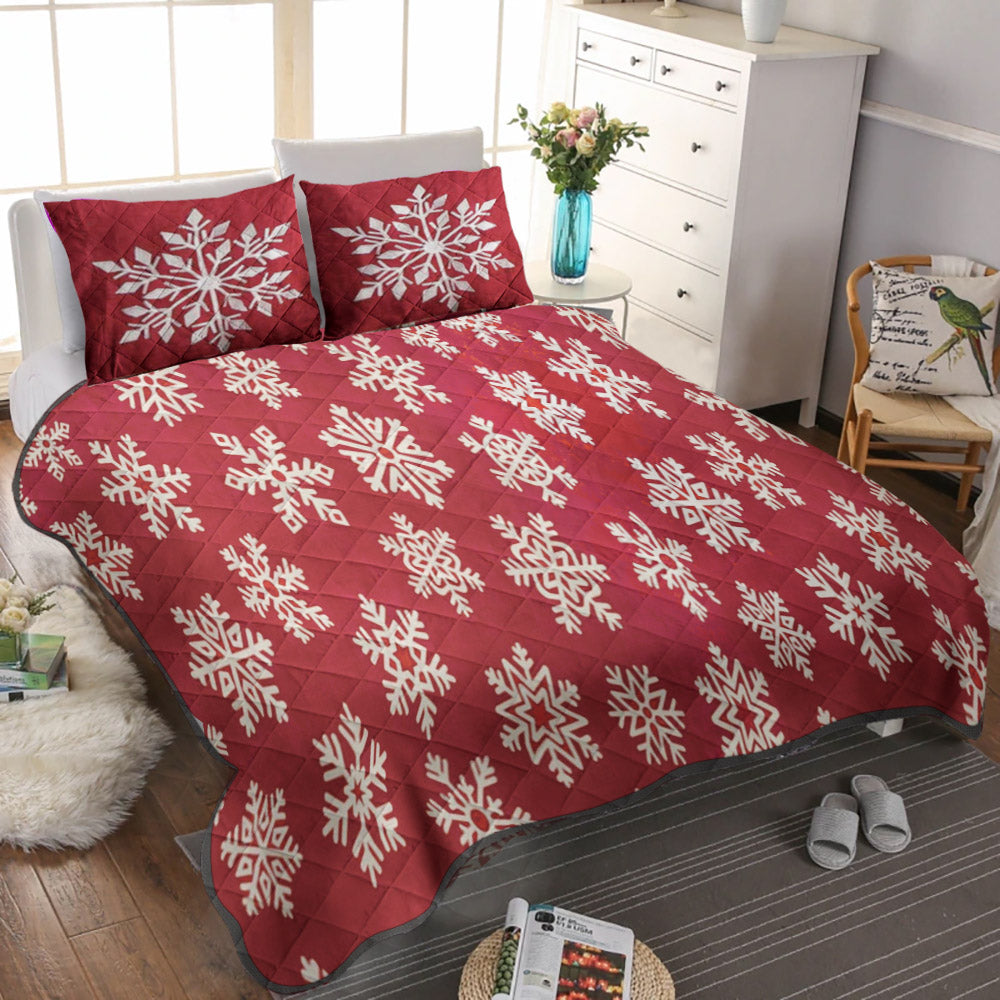 Falling Snow Embroidered CLA22101556B Quilt Bedding Set