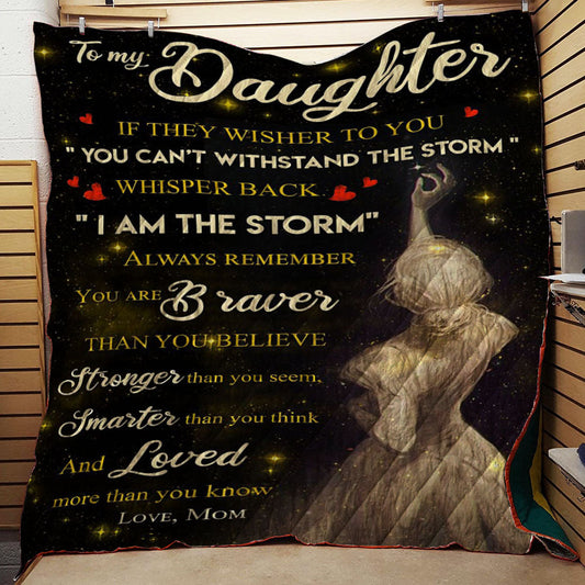 Family To My Daughter Love Mom CL16110570MDQ Quilt Blanket