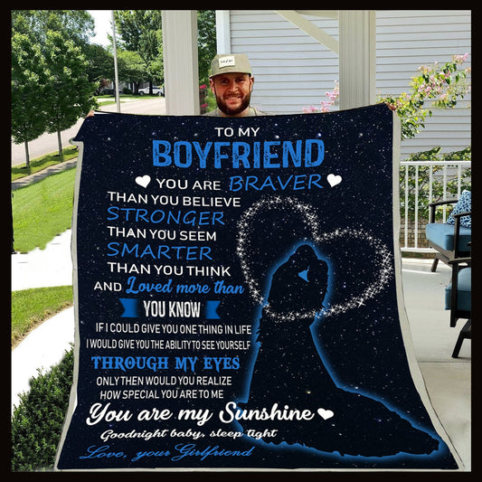 Family Girlfriend To Boyfriend You Are Braver CLM2410155S Sherpa Fleece Blanket
