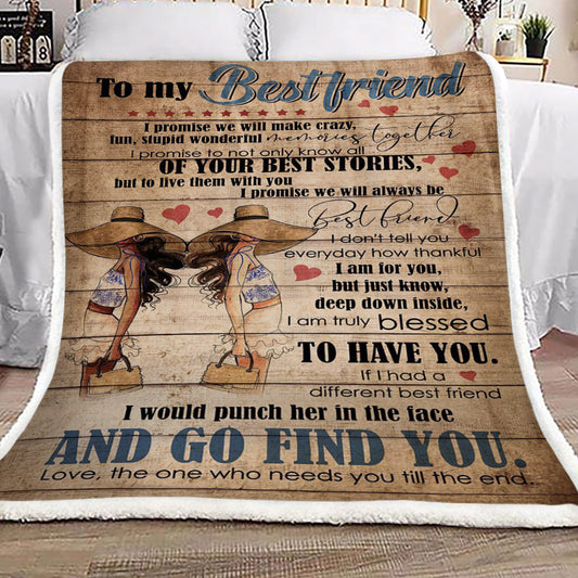 Family To My Best Friend CL18110142MDF Sherpa Fleece Blanket