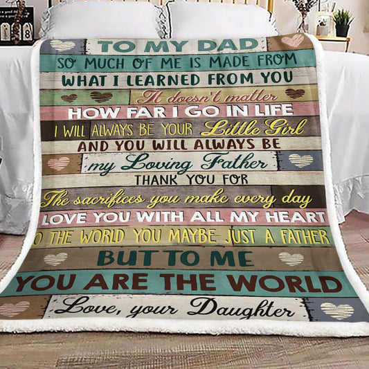 Family To My Dad From Daughter CL16110235MDF Sherpa Fleece Blanket