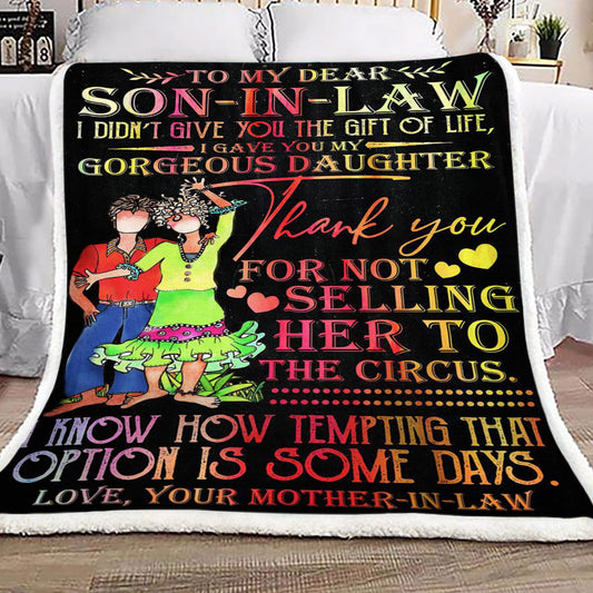 Family To My Dear Son In Law Love Your Mother In Law CL18110146MDF Sherpa Fleece Blanket