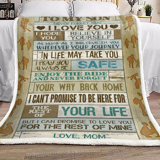 Family To My Son From Mom CL16110332MDF Sherpa Fleece Blanket