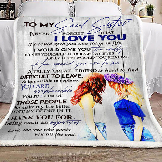 Family To My Soul Sister CL18110156MDF Sherpa Fleece Blanket