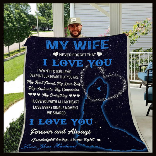 Family To My Wife Never Forget That CLH1111073F Sherpa Fleece Blanket