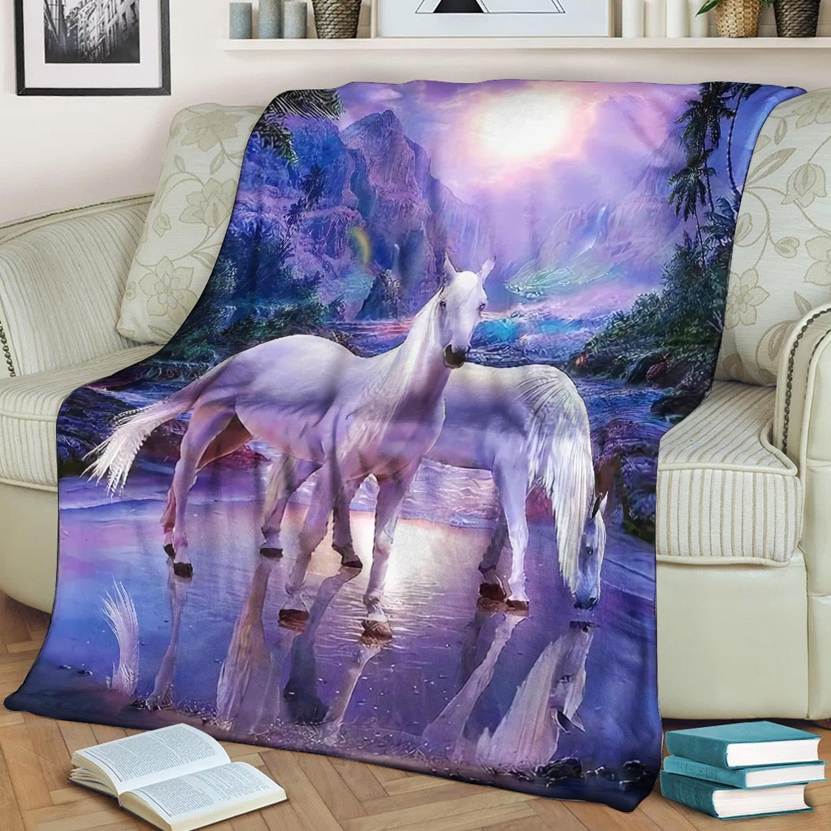 Fantasy Horse BT240831F Sherpa Fleece Blanket