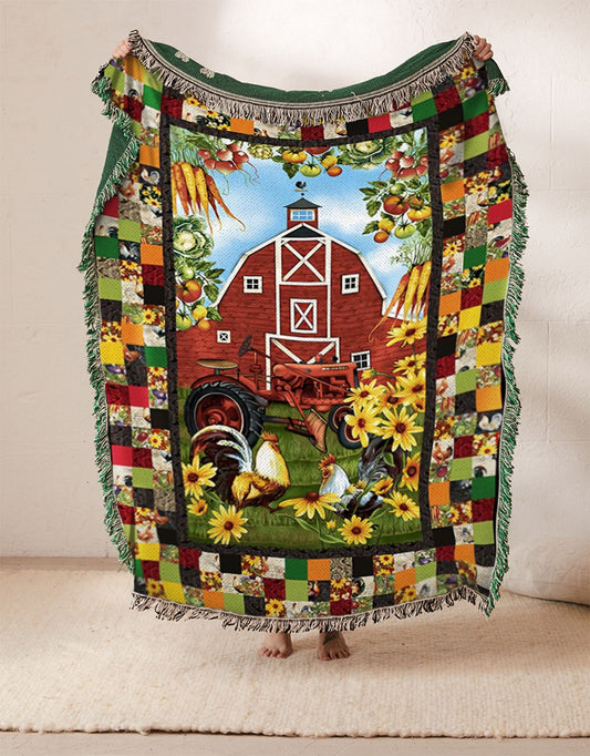 Farm Chicken Flower Carrot Potato Garden BT111072S Throw Blankets For Sofa