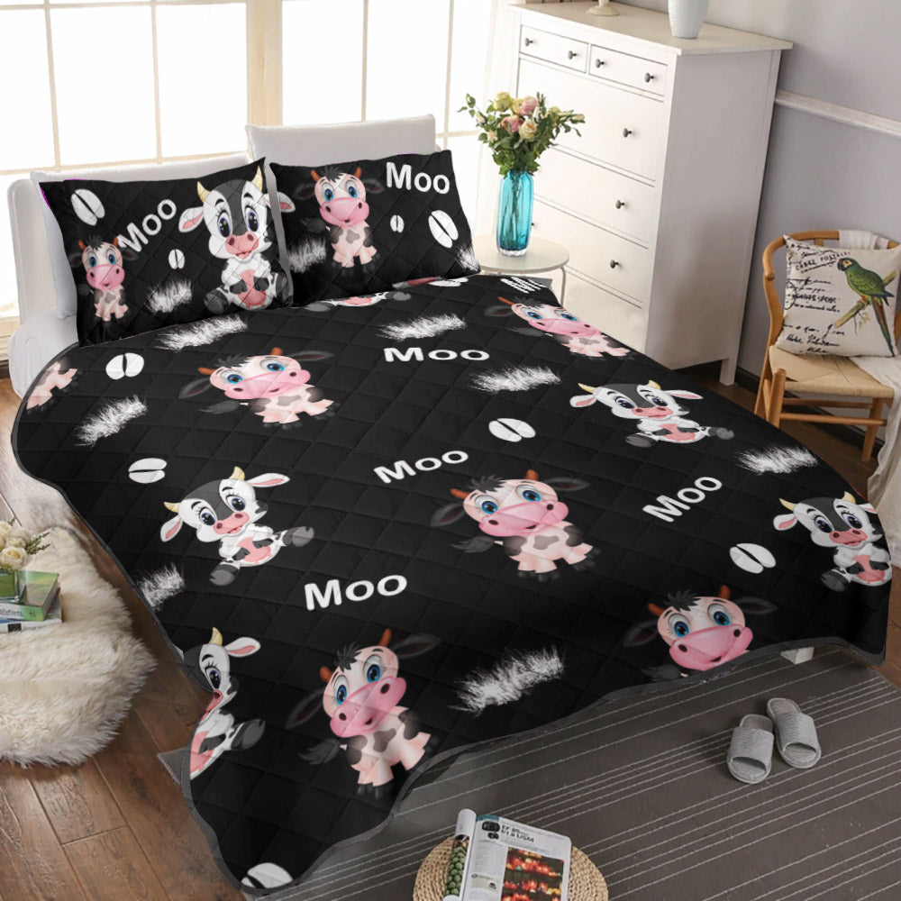Farm Cow Moo Moo CLM3010234B Quilt Bedding Set