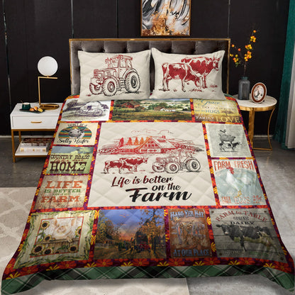 Farm Life Is Better On The Farm CLM3010237B Quilt Bedding Set