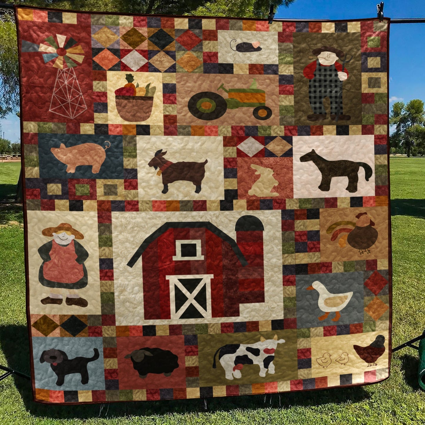 Farmer In the Dell Quilt Blanket MT270601D