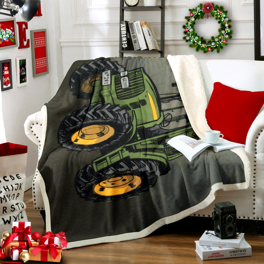 Farmer Tractor HM2310065TT Sherpa Fleece Blanket