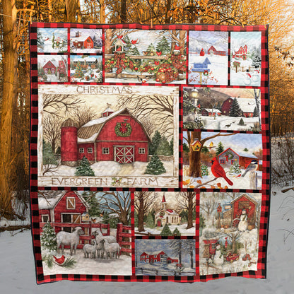 Farmhouse Christmas CL15100176MDQ Quilt Blanket