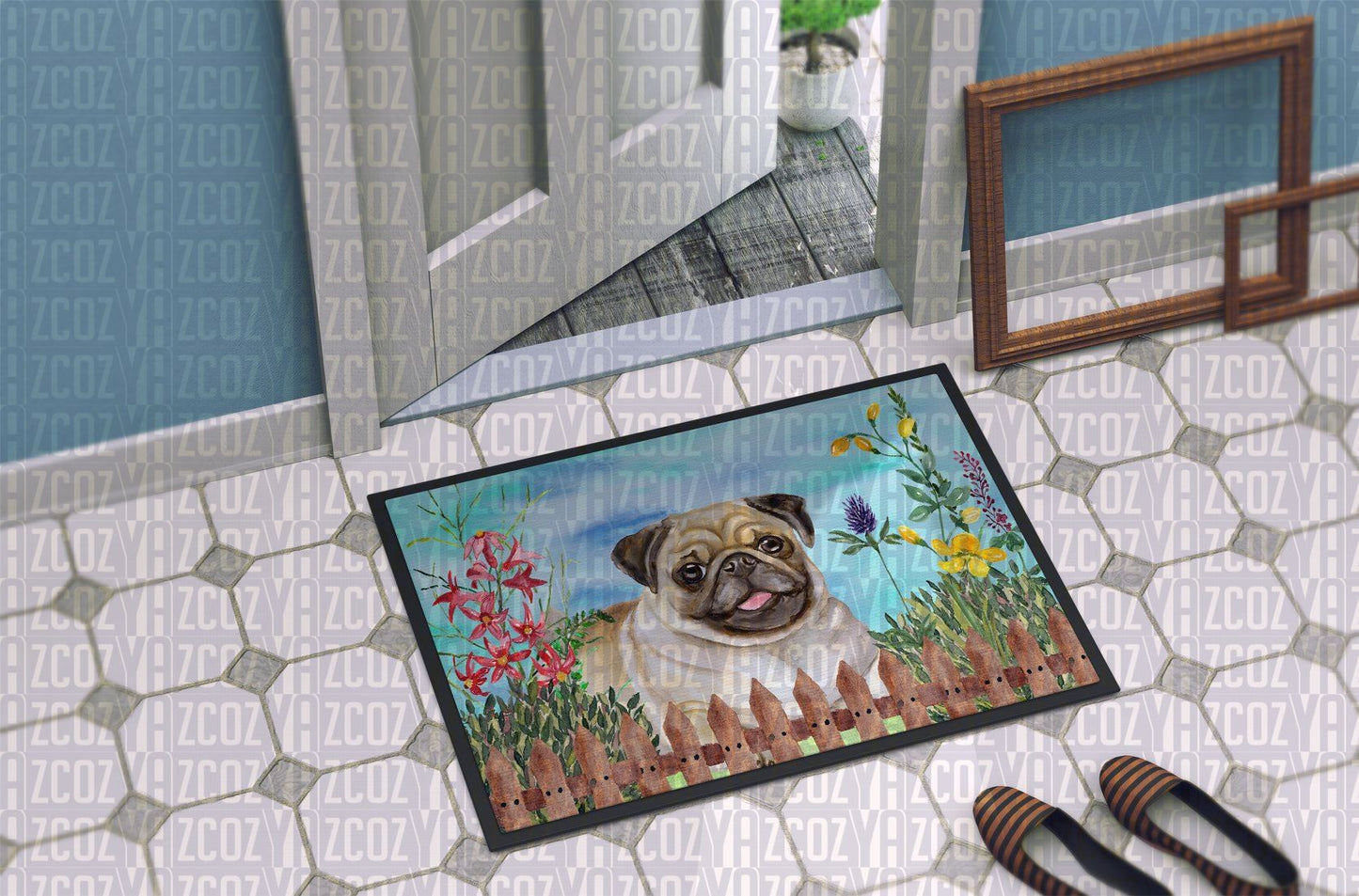 Fawn Pug Spring CL22110428MDD Non-slip Door mats