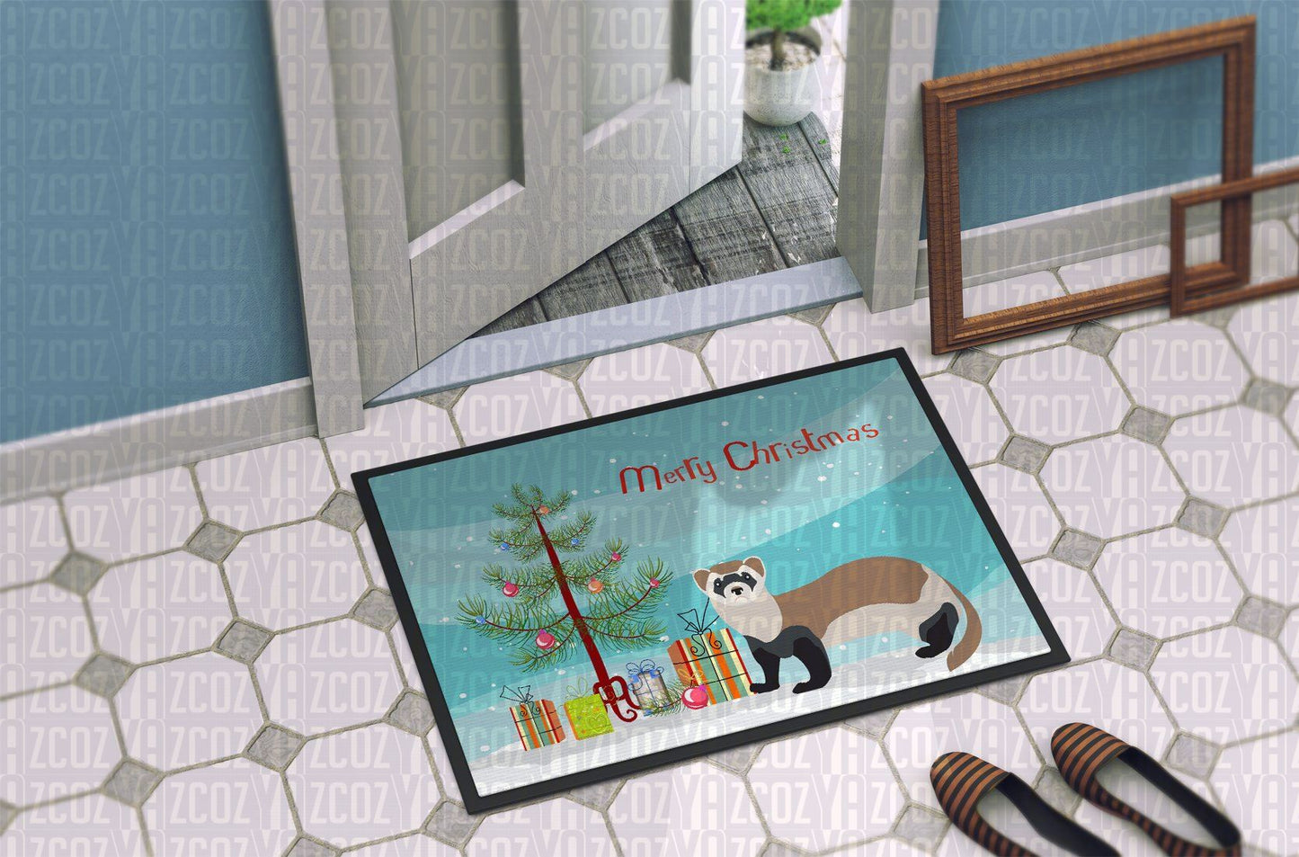 Ferret Christmas CL21110112MDD Non-slip Door mats