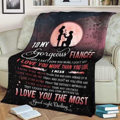 Fiancee I Love You The Most CLA1910297F Sherpa Fleece Blanket