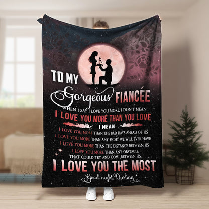 Fiancee I Love You The Most CLA1910297F Sherpa Fleece Blanket