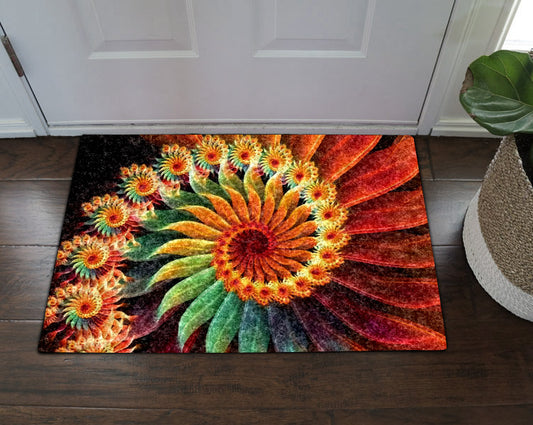 Fibonacci Spiral Art Fractal VD16100108D Non-slip Door mats