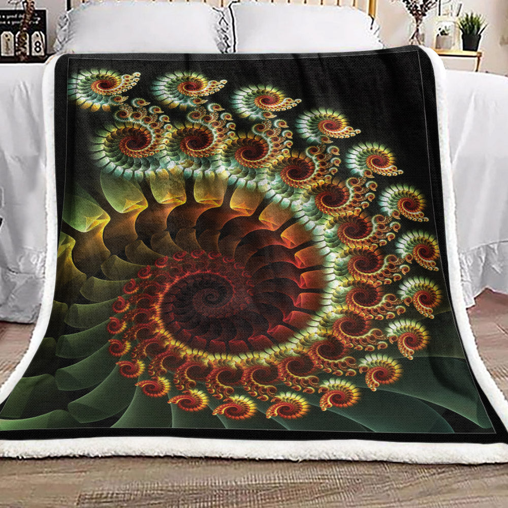 Fibonacci Spiral Art Fractal VD1610154F Sherpa Fleece Blanket