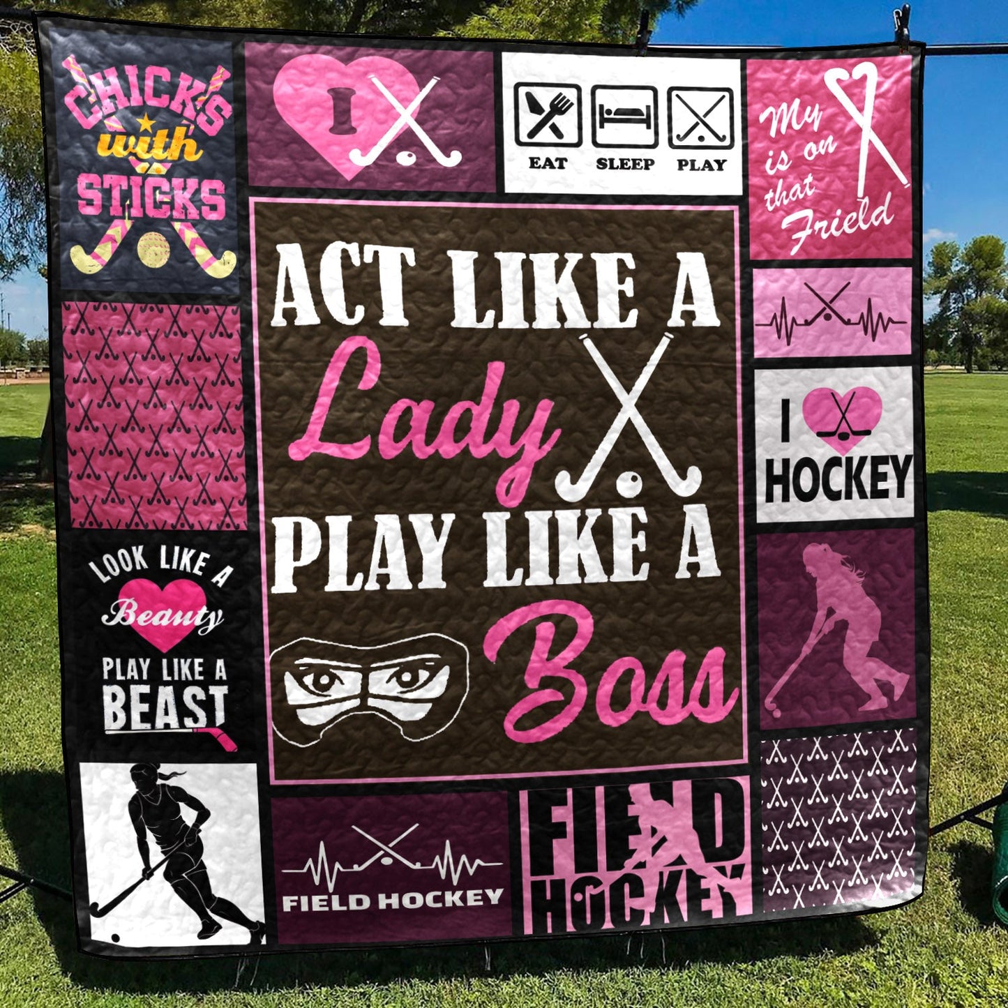 Field Hockey CLA06120512Q Quilt Blanket