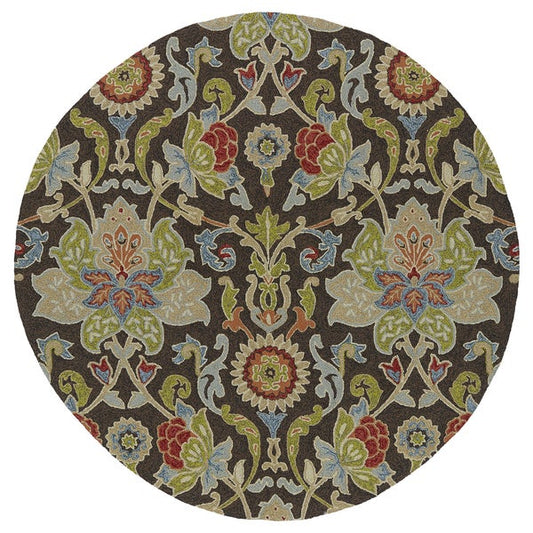 Fiesta Round Brown Flower CLA1610250RR Round Area Rug