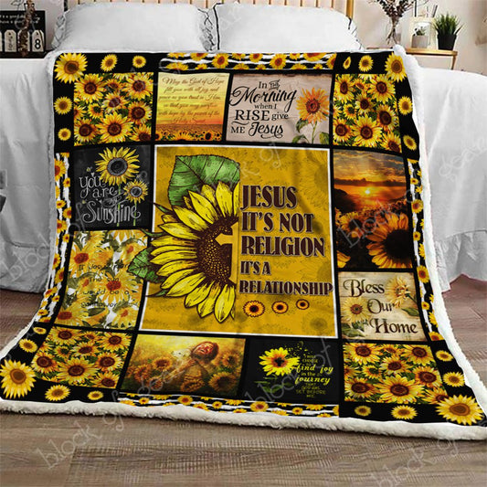 Find God In A Sunflower CL280963MDF Sherpa Fleece Blanket
