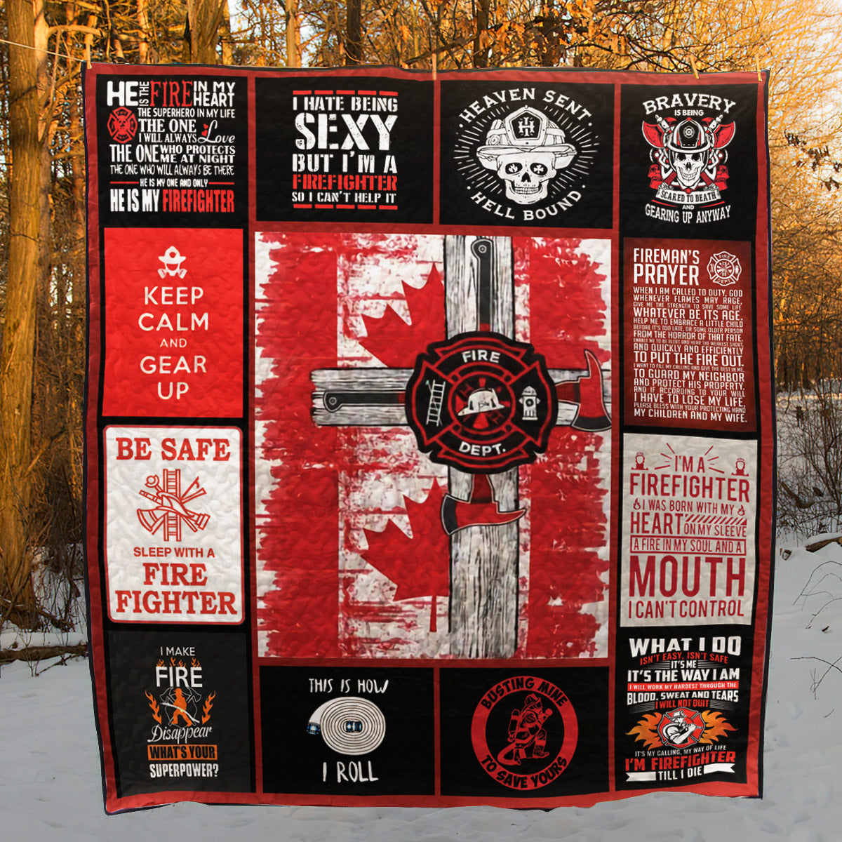 Firefighter Canada CL08110186MDQ Quilt Blanket