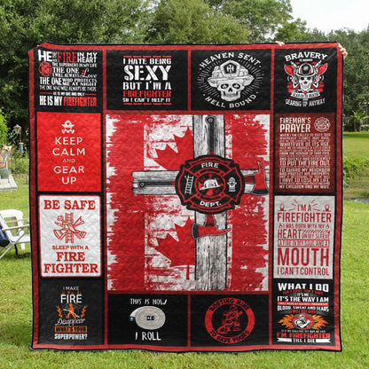 Firefighter Canada CL08110186MDQ Quilt Blanket