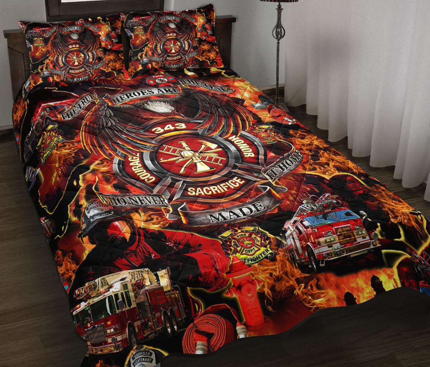 Firefighter Quilt Bedding Set TL080910