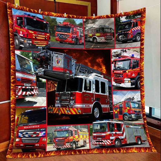 Firefighter Truck ND031104 Quilt Blanket