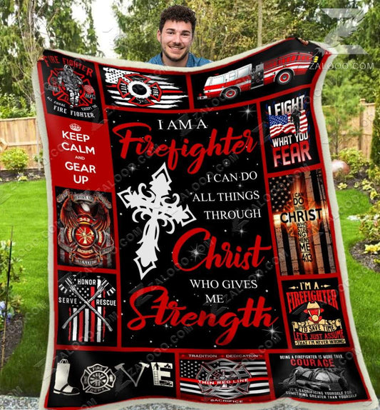 Firefighter CL05110213MDF Sherpa Fleece Blanket