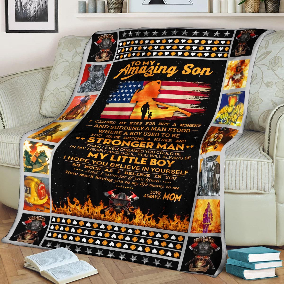 Firefighter CL260839MDF Sherpa Fleece Blanket