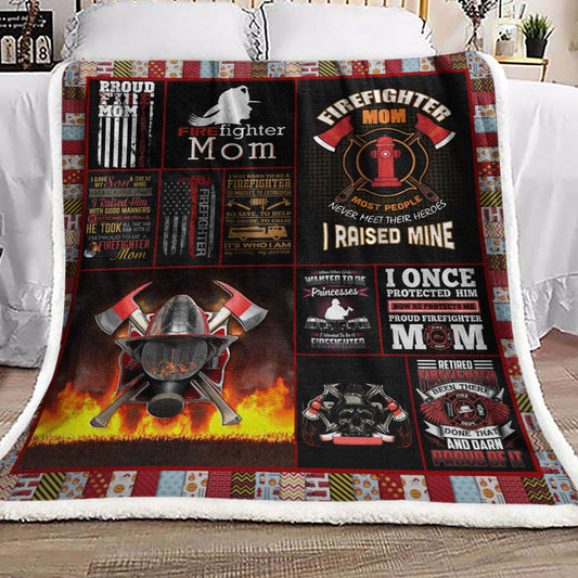 Firefighter Mom BT071070F Sherpa Fleece Blanket