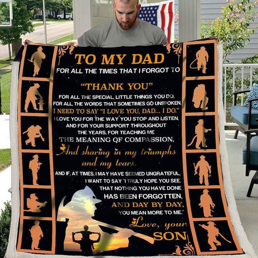 Firefighter To My Dad CLM2410173S Sherpa Fleece Blanket