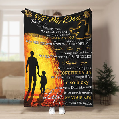 Firefighter To My Dad Im so lucky CLA1910328F Sherpa Fleece Blanket
