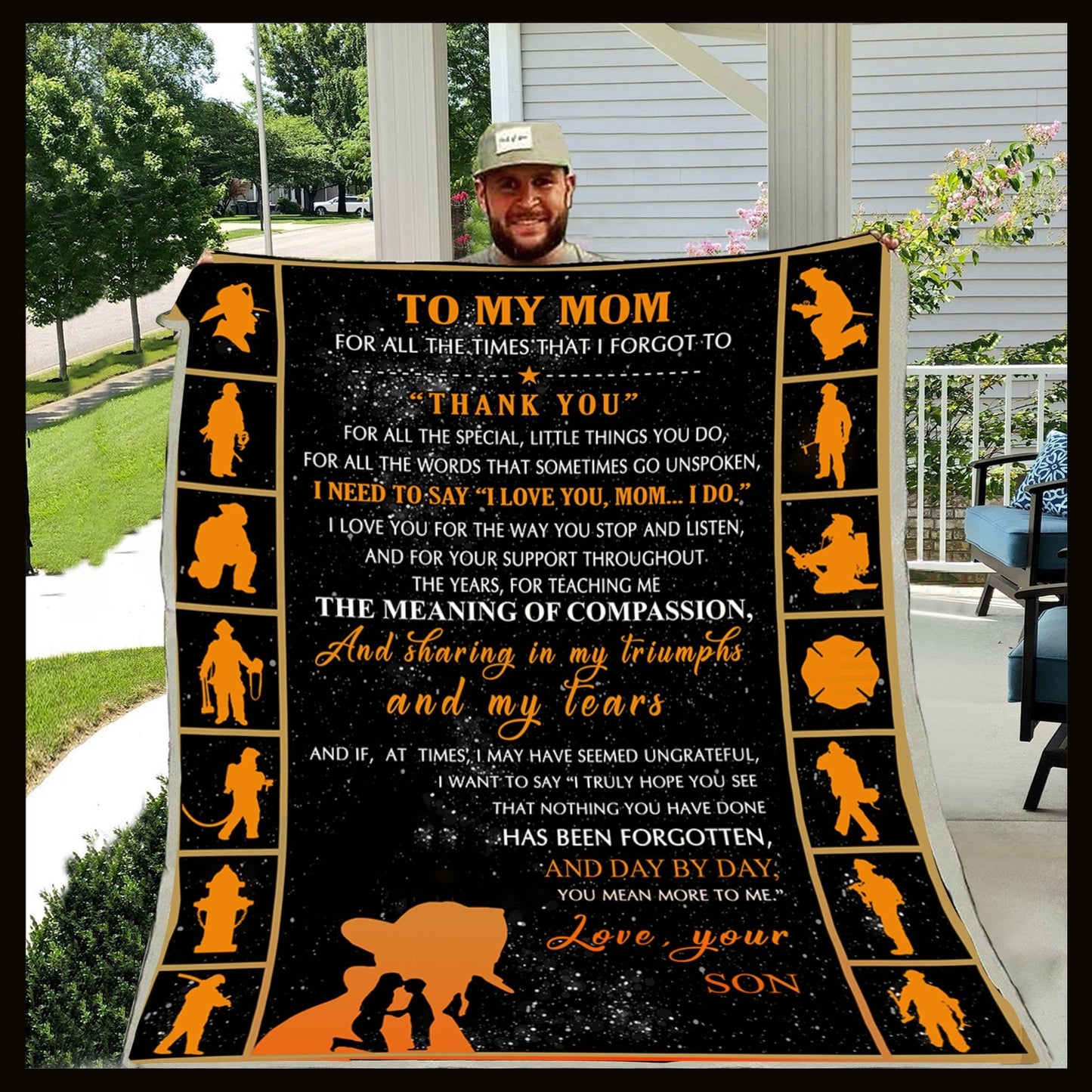 Firefighter To My Mom CLM2410174S Sherpa Fleece Blanket