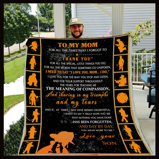 Firefighter To My Mom CLM2410174S Sherpa Fleece Blanket