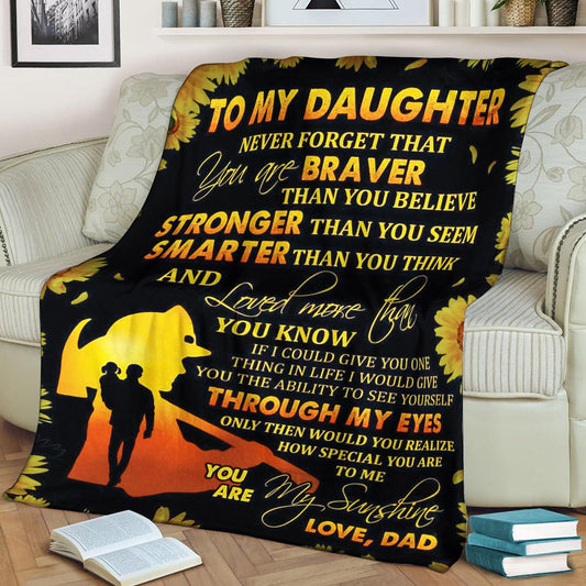 Firefighter To my daughter Through my eyes CLA1910285F Sherpa Fleece Blanket