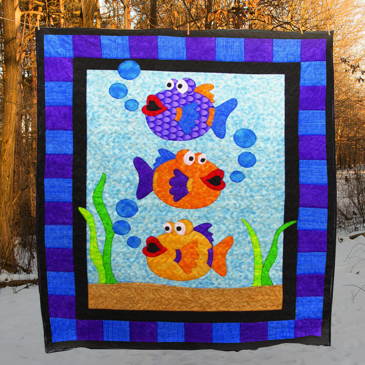 Fish CLA0710378Q Quilt Blanket