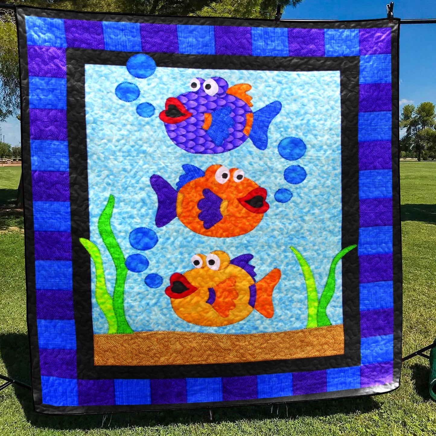 Fish CLA0710378Q Quilt Blanket