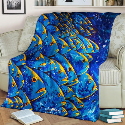Fish BT0309034F Sherpa Fleece Blanket