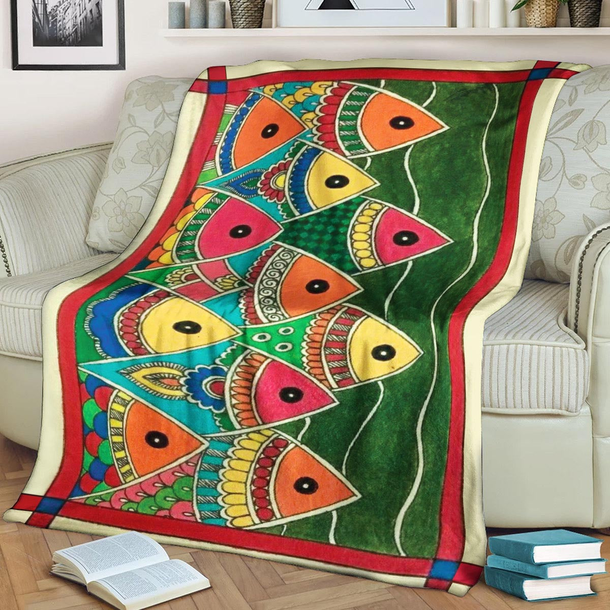 Fish HM0810046TT Sherpa Fleece Blanket
